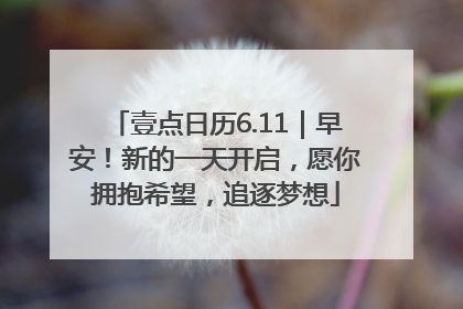 壹点日历6.11｜早安！新的一天开启，愿你拥抱希望，追逐梦想