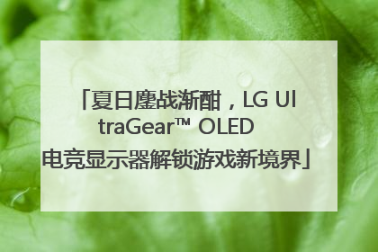 夏日鏖战渐酣，LG UltraGear™ OLED电竞显示器解锁游戏新境界