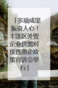 多项成果振奋人心！丰泽区外贸企业供需对接暨惠企政策宣讲会举行