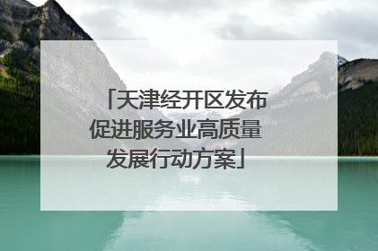 天津经开区发布促进服务业高质量发展行动方案