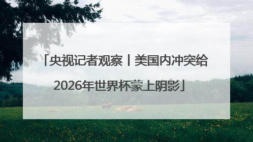 央视记者观察丨美国内冲突给2026年世界杯蒙上阴影