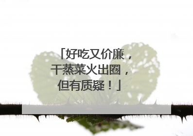 好吃又价廉，干蒸菜火出圈，但有质疑！