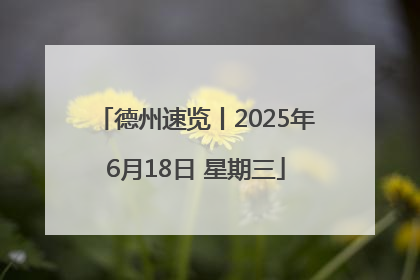 德州速览丨2025年6月18日 星期三