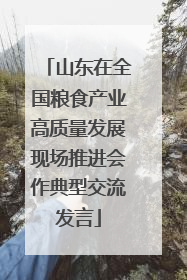 山东在全国粮食产业高质量发展现场推进会作典型交流发言
