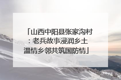 山西中阳县张家沟村：老兵故事浸润乡土 温情乡邻共筑国防情