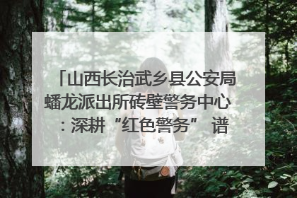 山西长治武乡县公安局蟠龙派出所砖壁警务中心：深耕“红色警务” 谱写“平安答卷”