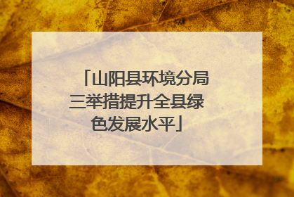 山阳县环境分局三举措提升全县绿色发展水平
