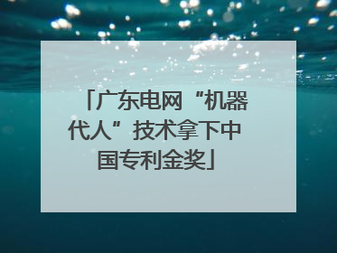 广东电网“机器代人”技术拿下中国专利金奖
