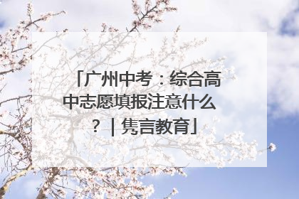 广州中考：综合高中志愿填报注意什么？｜隽言教育
