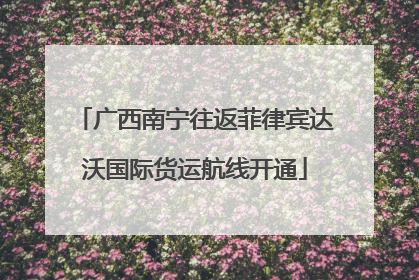 广西南宁往返菲律宾达沃国际货运航线开通