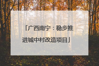 广西南宁：稳步推进城中村改造项目