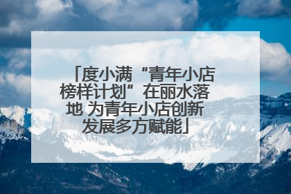 度小满“青年小店榜样计划”在丽水落地 为青年小店创新发展多方赋能