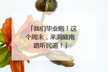 我们毕业啦！这个周末，来洞庭南路听民谣！