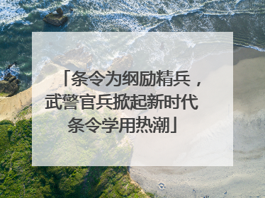 条令为纲励精兵，武警官兵掀起新时代条令学用热潮