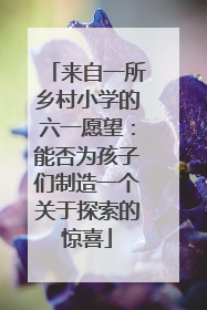 来自一所乡村小学的六一愿望：能否为孩子们制造一个关于探索的惊喜