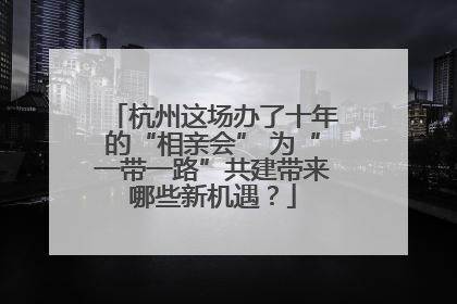 杭州这场办了十年的“相亲会” 为“一带一路”共建带来哪些新机遇？