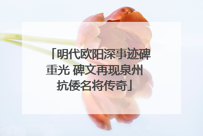 明代欧阳深事迹碑重光 碑文再现泉州抗倭名将传奇