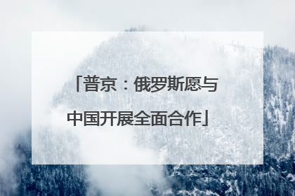 普京：俄罗斯愿与中国开展全面合作