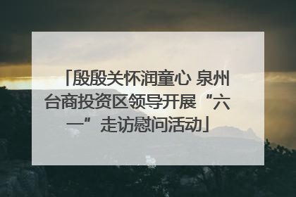 殷殷关怀润童心 泉州台商投资区领导开展“六一”走访慰问活动
