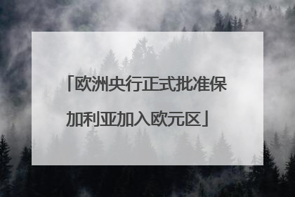 欧洲央行正式批准保加利亚加入欧元区