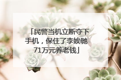 民警当机立断夺下手机，保住了李娭毑71万元养老钱