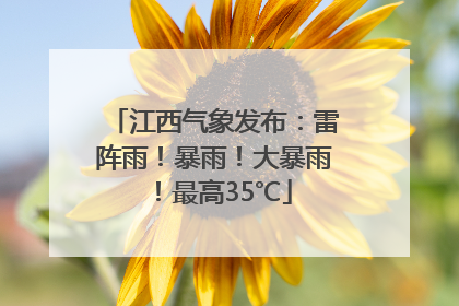 江西气象发布：雷阵雨！暴雨！大暴雨！最高35℃