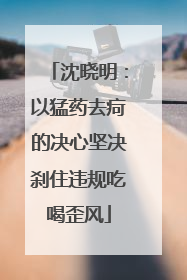 沈晓明：以猛药去疴的决心坚决刹住违规吃喝歪风