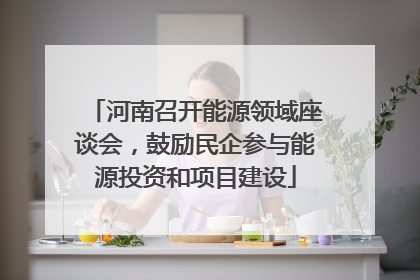 河南召开能源领域座谈会，鼓励民企参与能源投资和项目建设