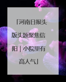 河南日报头版头题聚焦信阳｜小院里有高人气