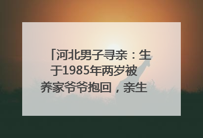 河北男子寻亲：生于1985年两岁被养家爷爷抱回，亲生父母疑为四川仪陇人｜红星寻人