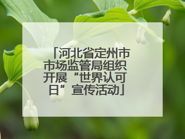 河北省定州市市场监管局组织开展“世界认可日”宣传活动