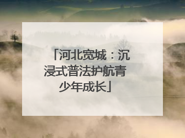 河北宽城：沉浸式普法护航青少年成长