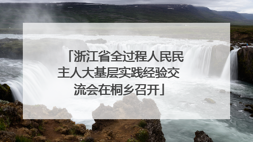 浙江省全过程人民民主人大基层实践经验交流会在桐乡召开