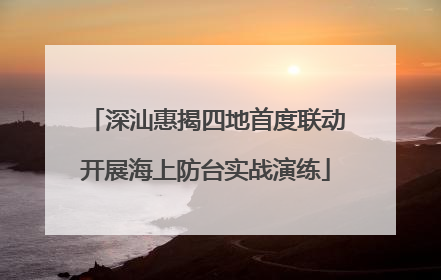 深汕惠揭四地首度联动开展海上防台实战演练