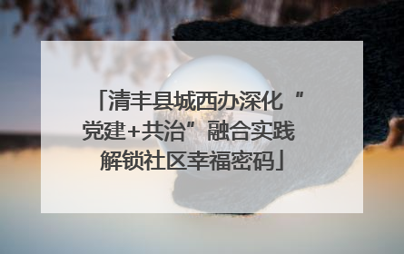 清丰县城西办深化“党建+共治”融合实践 解锁社区幸福密码