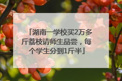 湖南一学校买2万多斤荔枝请师生品尝，每个学生分到1斤半
