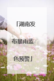 湖南发布暴雨蓝色预警