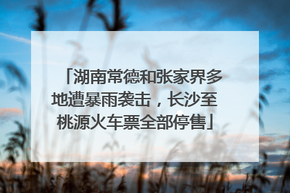 湖南常德和张家界多地遭暴雨袭击，长沙至桃源火车票全部停售