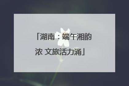 湖南：端午湘韵浓 文旅活力涌