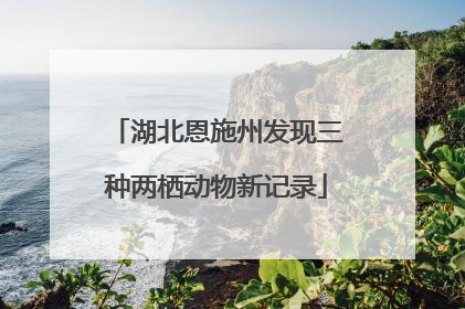 湖北恩施州发现三种两栖动物新记录
