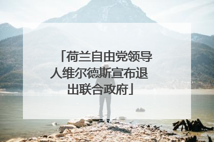 荷兰自由党领导人维尔德斯宣布退出联合政府