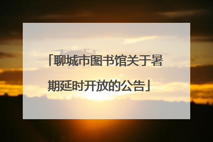 聊城市图书馆关于暑期延时开放的公告