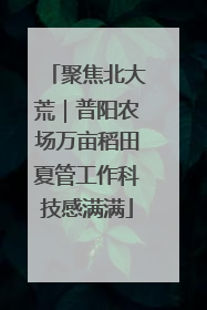 聚焦北大荒｜普阳农场万亩稻田夏管工作科技感满满