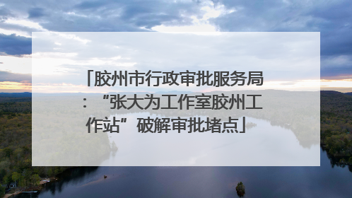 胶州市行政审批服务局：“张大为工作室胶州工作站”破解审批堵点
