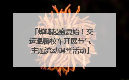 蝉鸣起盛夏始！交运温馨校车开展节气主题流动课堂活动