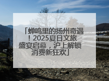 蝉鸣里的扬州奇遇！2025夏日文旅盛宴启幕，沪上解锁消费新狂欢