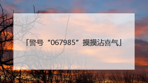 警号“067985”摸摸沾喜气
