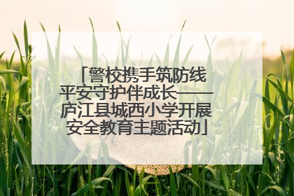 警校携手筑防线 平安守护伴成长——庐江县城西小学开展安全教育主题活动