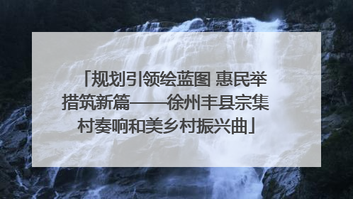 规划引领绘蓝图 惠民举措筑新篇——徐州丰县宗集村奏响和美乡村振兴曲
