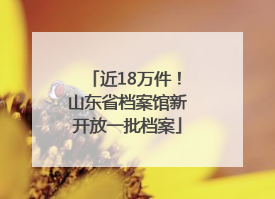 近18万件！山东省档案馆新开放一批档案